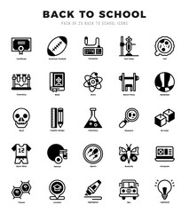 Fototapeta premium Back To School elements. Lineal Filled web icon set. Simple vector illustration.