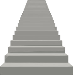 Endless stone staircase leading upward to bright sky, concept of success, ambition, progress, spiritual journey, achievement, hope, minimal perspective background