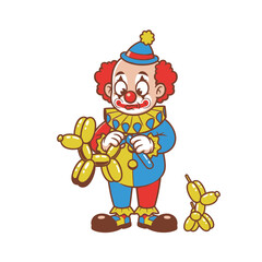 Clown Making Balloon Animals for Entertainment.