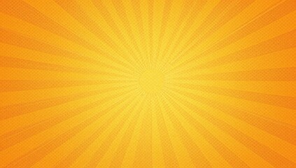 Obraz premium Bright Yellow Sunburst Background with Radiating Stripes Design