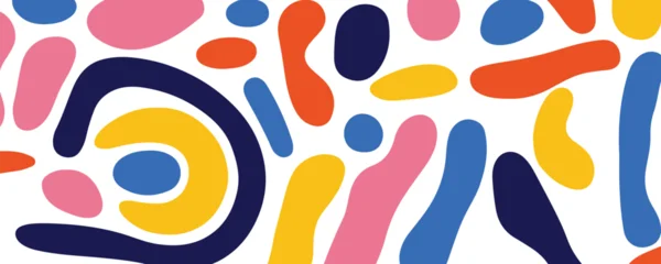 Plexiglas schilderij Abstracte kunst Vibrant abstract art with colorful shapes and swirling patterns  © Jumon