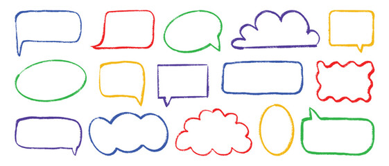 Fototapeta premium Collection of colorful speech bubbles and text boxes