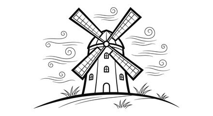Obraz premium Windmill Illustration