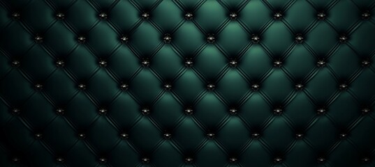 Fototapeta premium Elegant Emerald Fabric Luxury Quilted Dark-Green Wallpaper and Stylish Upholstery Pattern Design