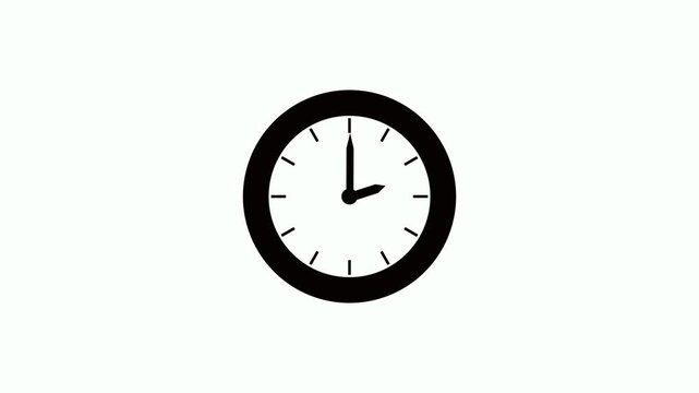Clock icon flat style 24 hours day fast speed with moving timer clock rotation.