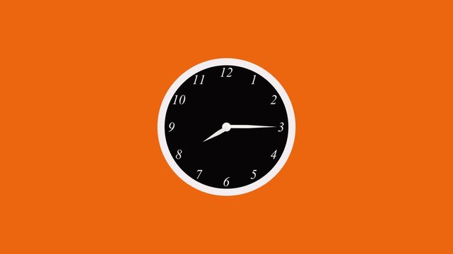 Clock icon flat style 24 hours day fast speed with moving timer clock rotation.