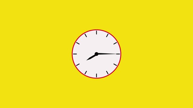 Clock icon flat style 24 hours day fast speed with moving timer clock rotation.