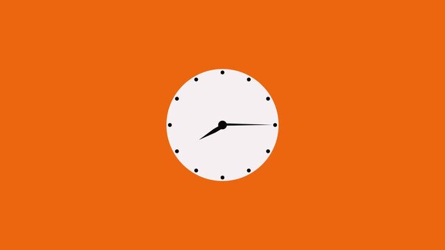 Clock icon flat style 24 hours day fast speed with moving timer clock rotation.