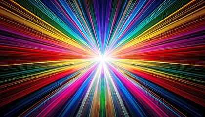 Starburst Light Patterns With Vibrant Rainbow Refractions Explode Outwards From The Centre On Transparent Background