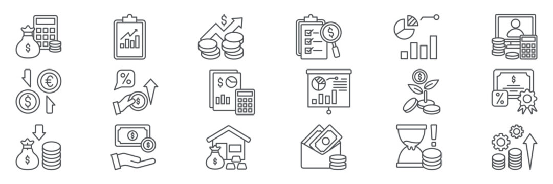 Accounting icon set vector illustration concept