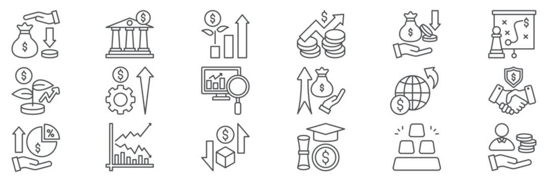 Deposite investment icon set vector illustration concept