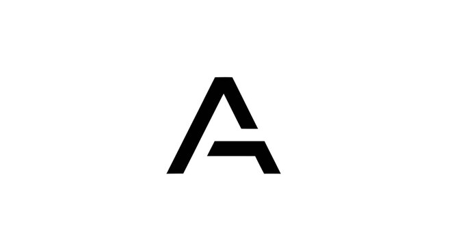 Minimalist Black Letter A Logo on White Background.