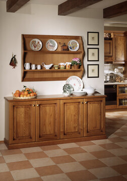 Still life of a kitchen cupboard, with plate rack