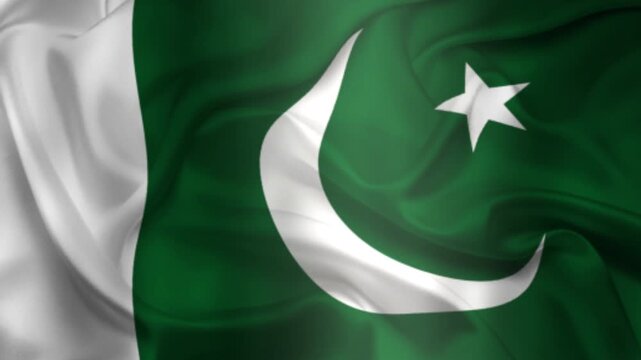 Flag of Pakistan, Pakistan 3D Animation flag waving in the wind. 4K Pakistan Flag Animation waving with fabric texture.
