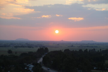 Peaceful Evening Horizon with Setting Sun in Northern Ethiopia