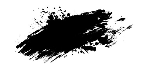 Obraz premium An abstract black paint stroke, creating an artistic design with rough texture.