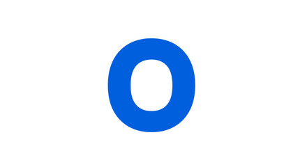 A vibrant blue letter O stands out against a clean white background creating a bold and simple visual statement. © hermas