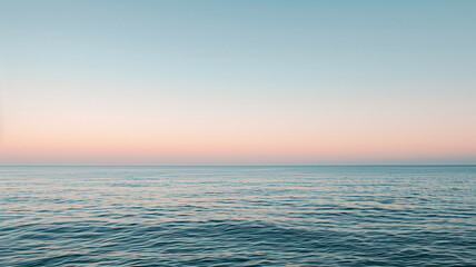 Fototapeta premium Calm Ocean Horizon Minimal Seascape Blue Water and Sky Serenity Background