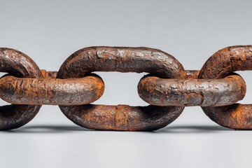 Fototapeta premium Rusty metal chain close up strength security and industrial concept