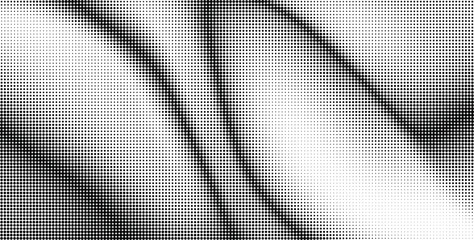 Fototapeta premium Halftone dots pattern wavy texture background. Vector halftone texture overlay abstract splattered background.