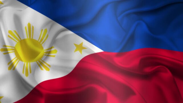 Flag of Philippines, Philippines 3D Animation flag waving in the wind. 4K Philippines Flag Animation waving with fabric texture.
