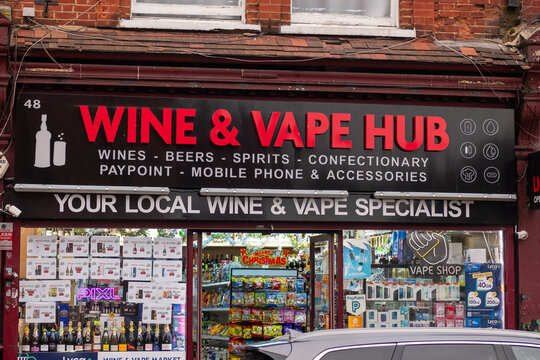 LONDON - Wine & Vape Hub Willesden Green NW2 &ndash; Off Licence and Convenience Storefront