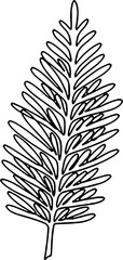 Fototapeta premium Leaf Trees Line Art Botanical Nature Outline Vector