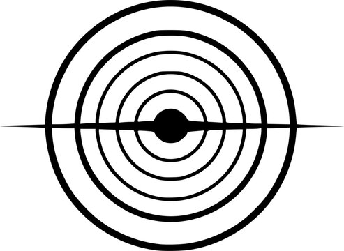 Concentric rings icon featuring three horizontal stylized circles for connectivity and symmetrical design &ndash; Black Vector Illustration