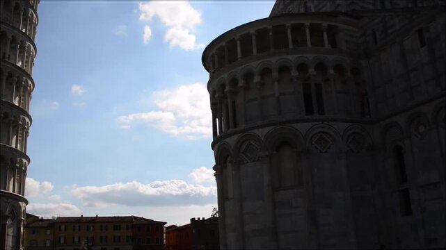 Pisa. Italy,Piazza dei Miracoli, listed among the UNESCO World Heritage Sites since 1987, is where you can admire the four monuments that form the centre of the city's religious life


