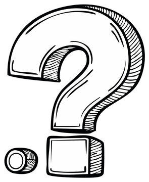 Hand-drawn Question Mark Symbol with Dot Accent