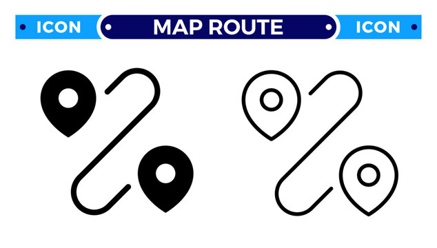 Map Route Navigation and GPS Location Tracker Vector Icon Set