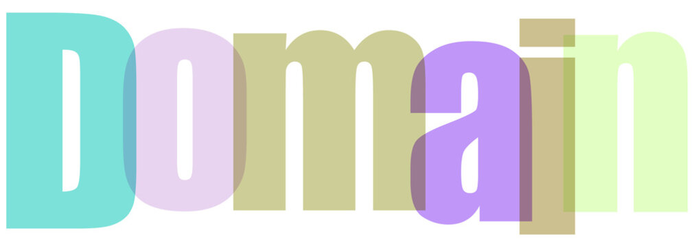 Domain Word Text Overlapping Colors Internet Service Concept