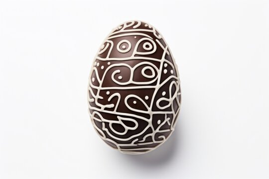 Black and white chocolate decorate easter egg decorative decoration intricate.