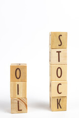 Wooden Blocks Spelling Out the Words Oil Stock Business Concept