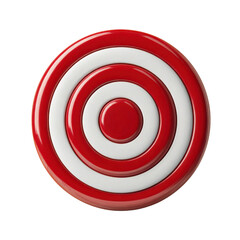 Obraz premium Red and white target symbol with concentric circles located in an abstract setting in the evening light on transparent background