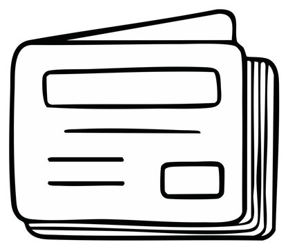 Illustrated Stack of Newspapers with Open Page