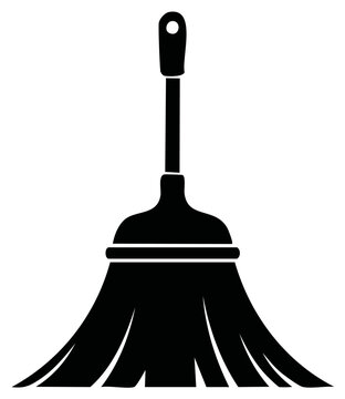 Black feather duster silhouette icon for cleaning, household chores, and hygiene