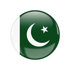 Pakistan flag icon in circular shape isolated on transparent background