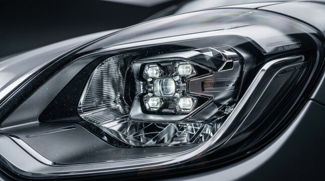 Porsche car headlight showing advanced led technology