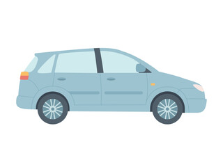 Naklejka premium Modern crossover abstract car, side view. Flat vector illustration isolated on white background