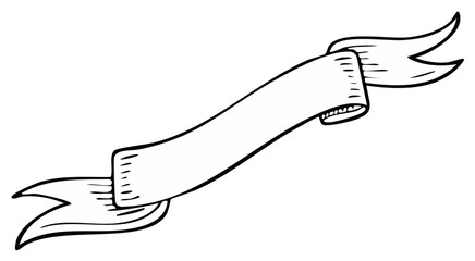 Obraz premium Blank flowing ribbon banner with pointed ends for text and design