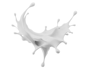 Fototapeta premium Milk splash isolated on a white background. 3d render