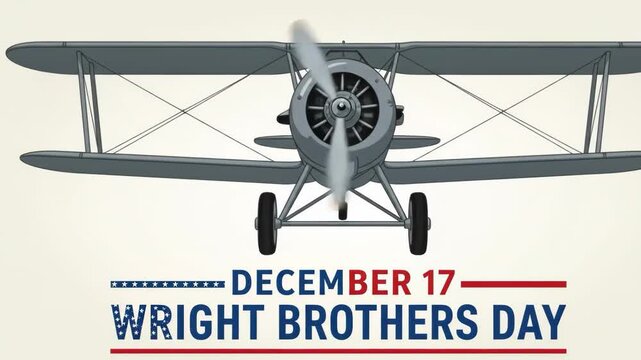 Illustration of a biplane for wright brothers day december 17