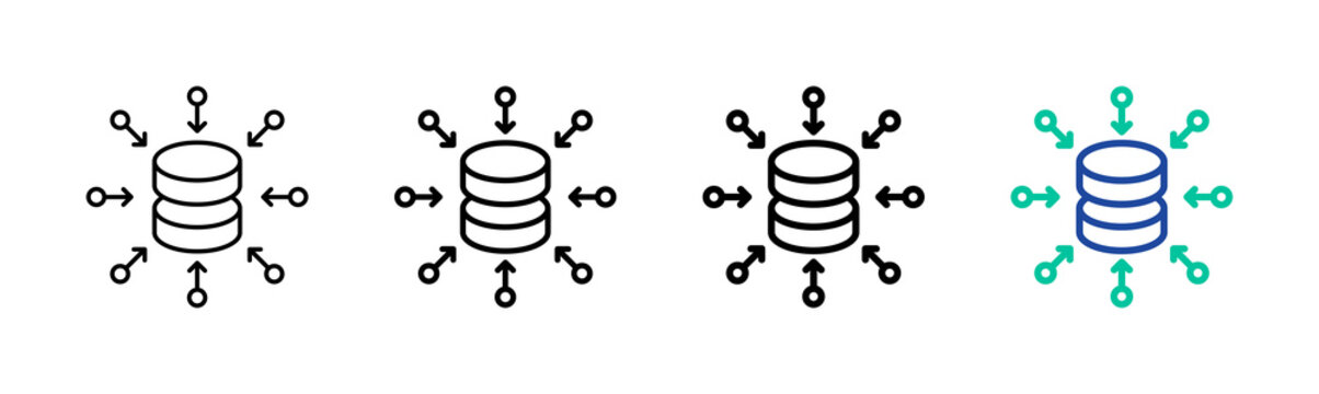 Data Aggregation Icon Collection Different Style Outline