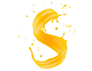 Fototapeta premium Abstract orange splash isolated on a white background. 3d render