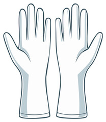 Obraz premium Pair of White Protective Gloves Prevention Hygiene Cleaning Medical Safe Cleanliness