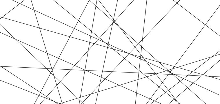 Abstract asymmetric pattern with straight lines background. Chaotic diagonal stripe texture in black and white linear design.