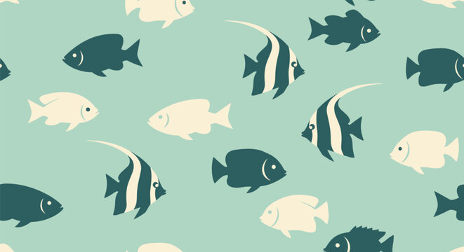 School of White and Black Fish.