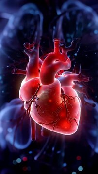 An Artistic Visualization of the Human Heart's Anatomy, Highlighting Its Vital Role Within the Body and the Interconnected Systems Maintaining Life