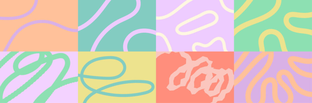 Pastel abstract line pattern background collection